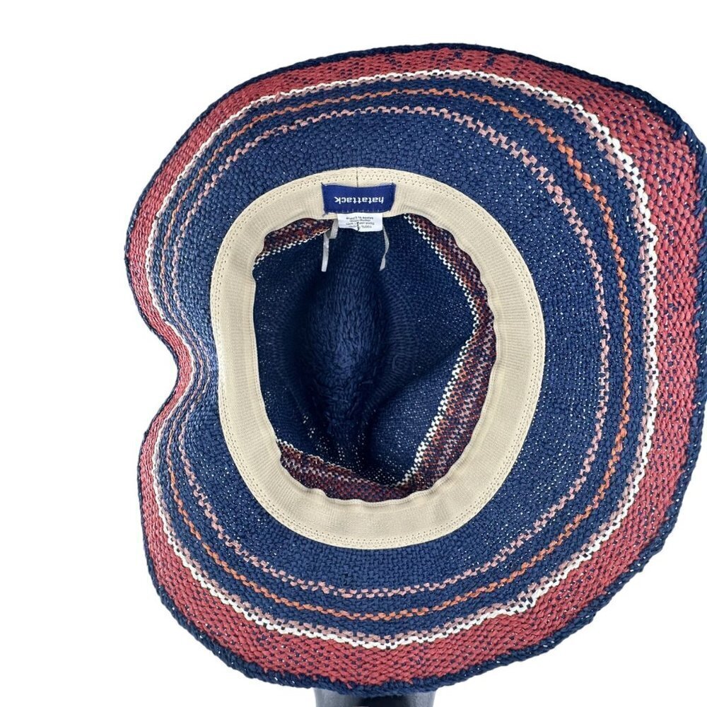 NWOT Hat Attack Multi-Stripe Pattern Bucket Hat Beachy Vacation 100% Paper - Picture 7 of 8